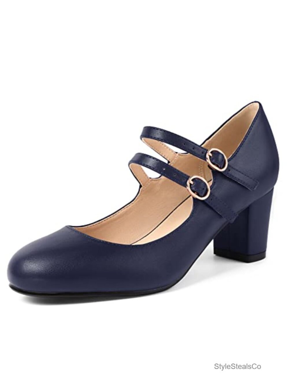 IDIFU Women's Mary Jane Chunky Block Pumps - Heels